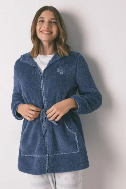 Mujer Women'secret Batas>Bata midi capucha polar lurex