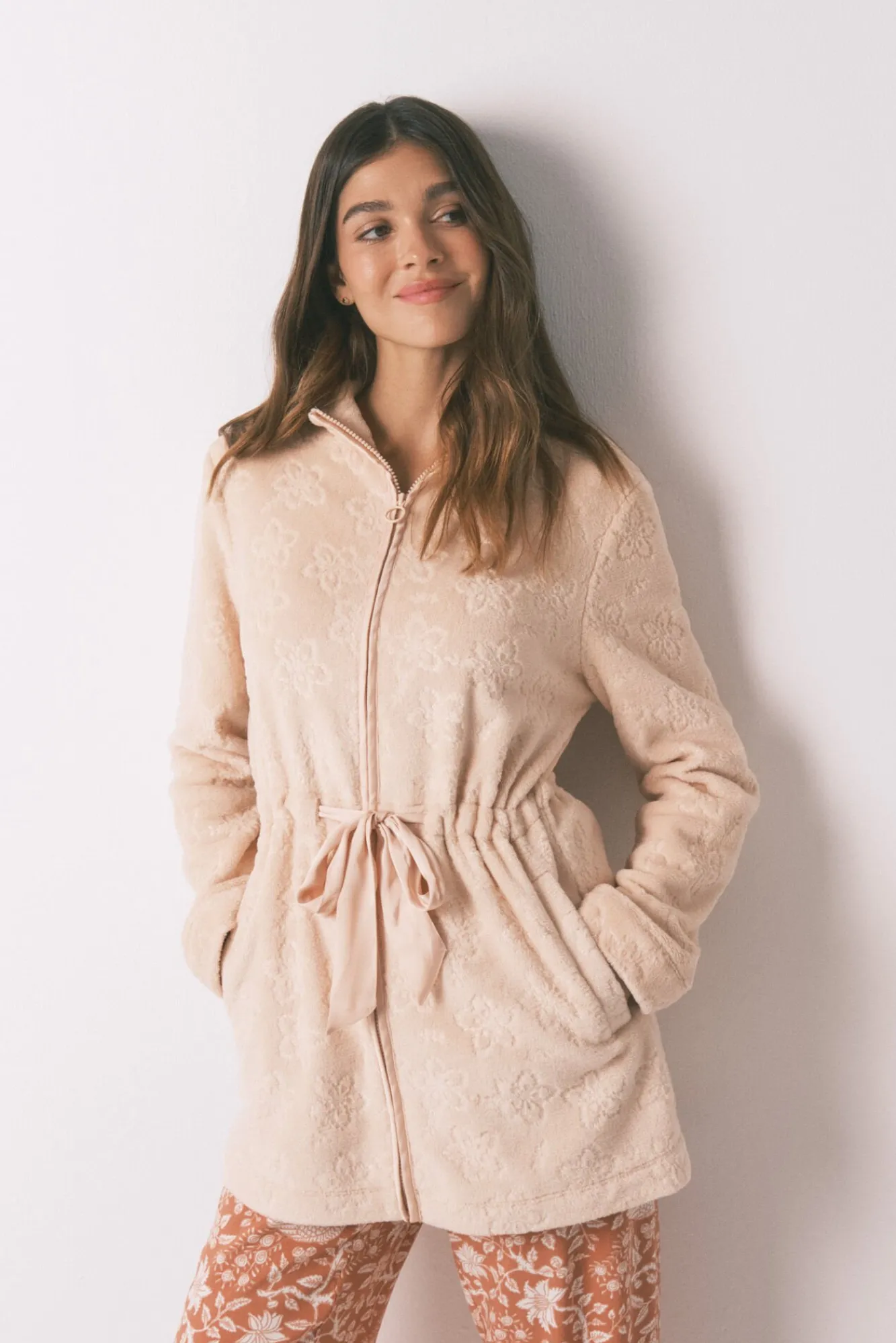 Mujer Women'secret Batas>Bata midi polar flores