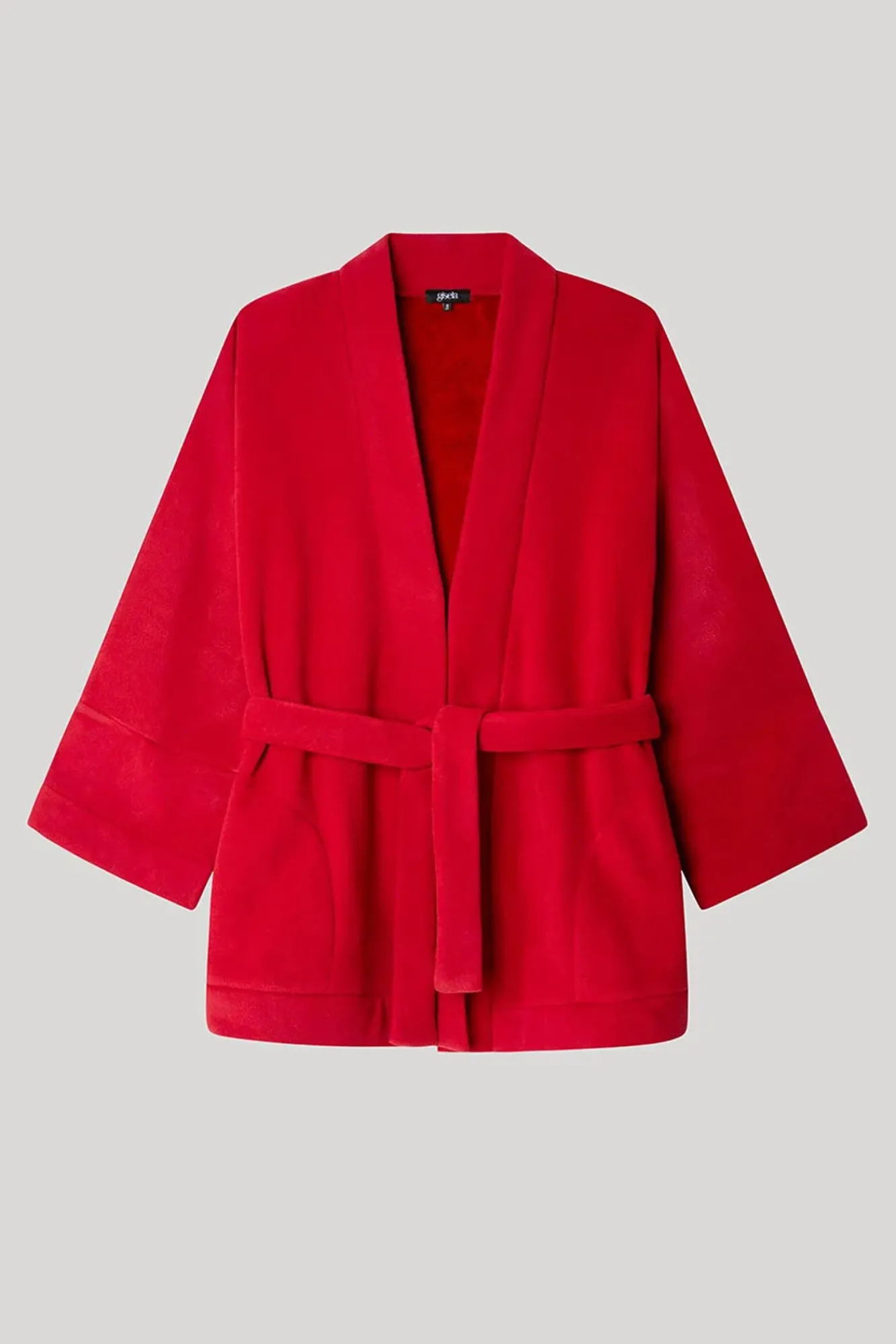 Mujer Gisela Batas>Bata pelo color rojo