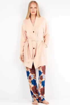 Mujer Gisela Batas>Bata tejido polar elástico