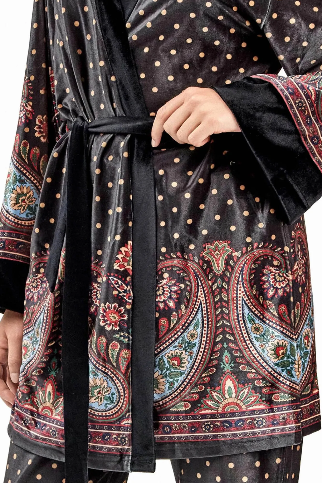 Mujer Gisela Batas>Bata tipo kimono terciopelo