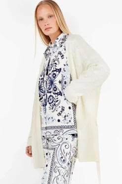 Mujer Gisela Batas>Bata tricot topos