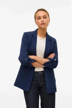 Mujer Vero Moda Blazers>Blazer abierta con manga remangada
