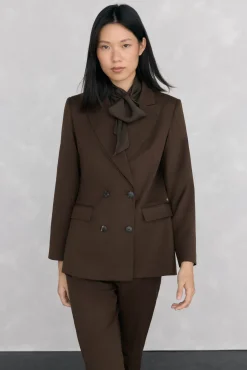 Mujer Pedro del Hierro Blazers>Blazer chocolate doble botonadura