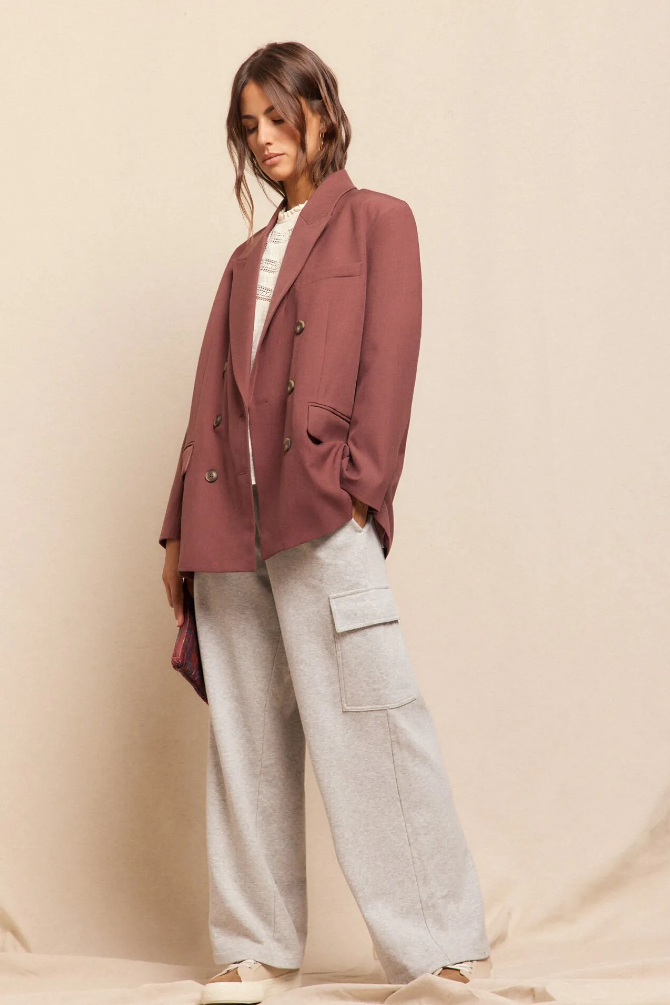 Mujer Slowlove Blazers>Blazer de corte oversize