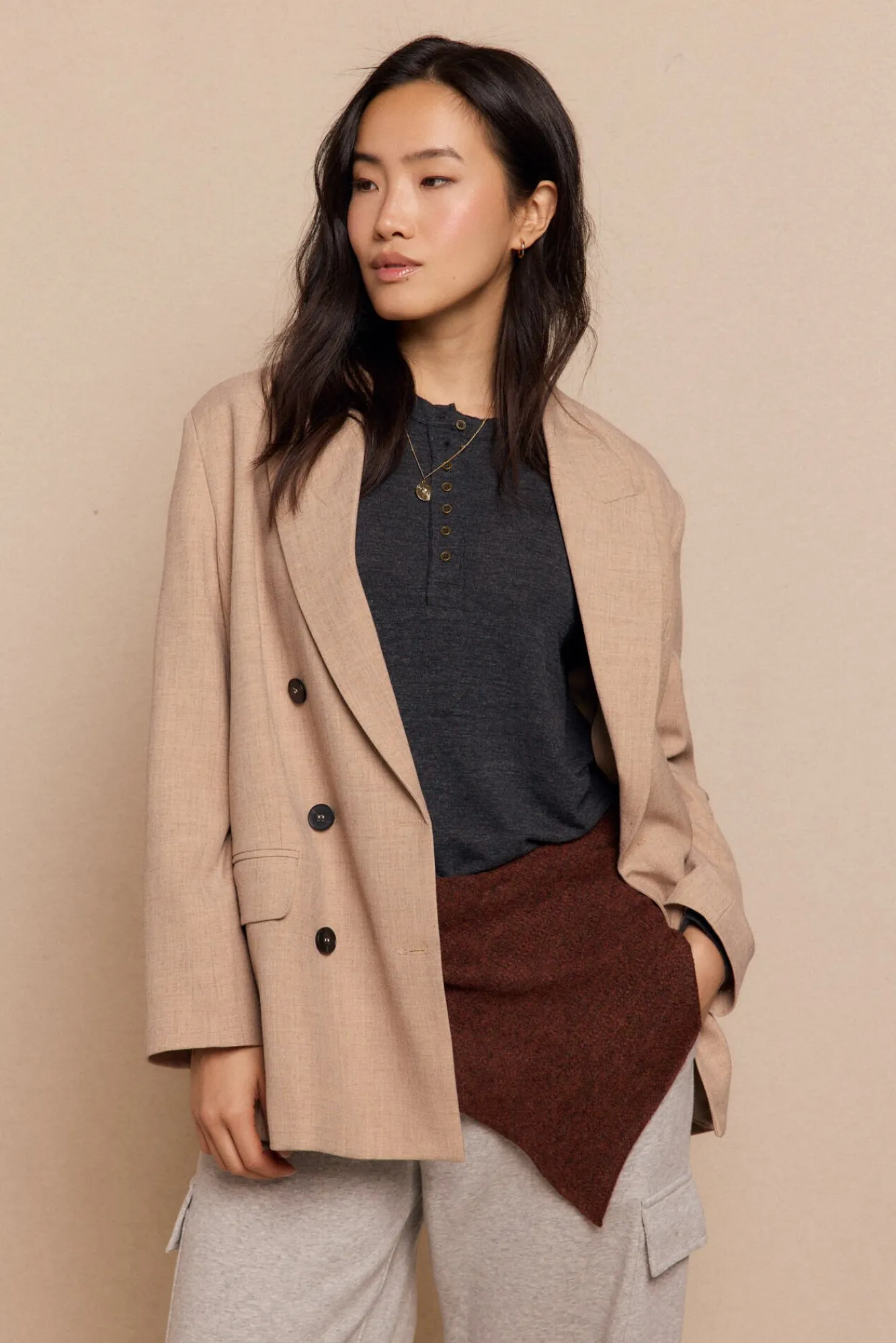 Mujer Slowlove Blazers>Blazer de corte oversize