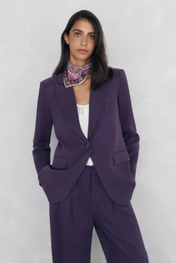 Mujer Pedro del Hierro Trajes|Blazers>Blazer regular fit morada