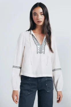 Mujer Springfield Blusas>Blusa boho bordados lentejuelas