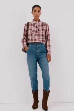 Mujer Cortefiel Blusas>Blusa cuadros lazada