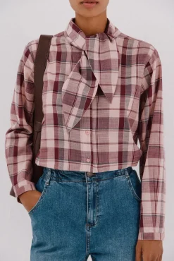 Mujer Cortefiel Blusas>Blusa cuadros lazada