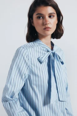 Mujer Springfield Blusas>Blusa cuello lazo rayas