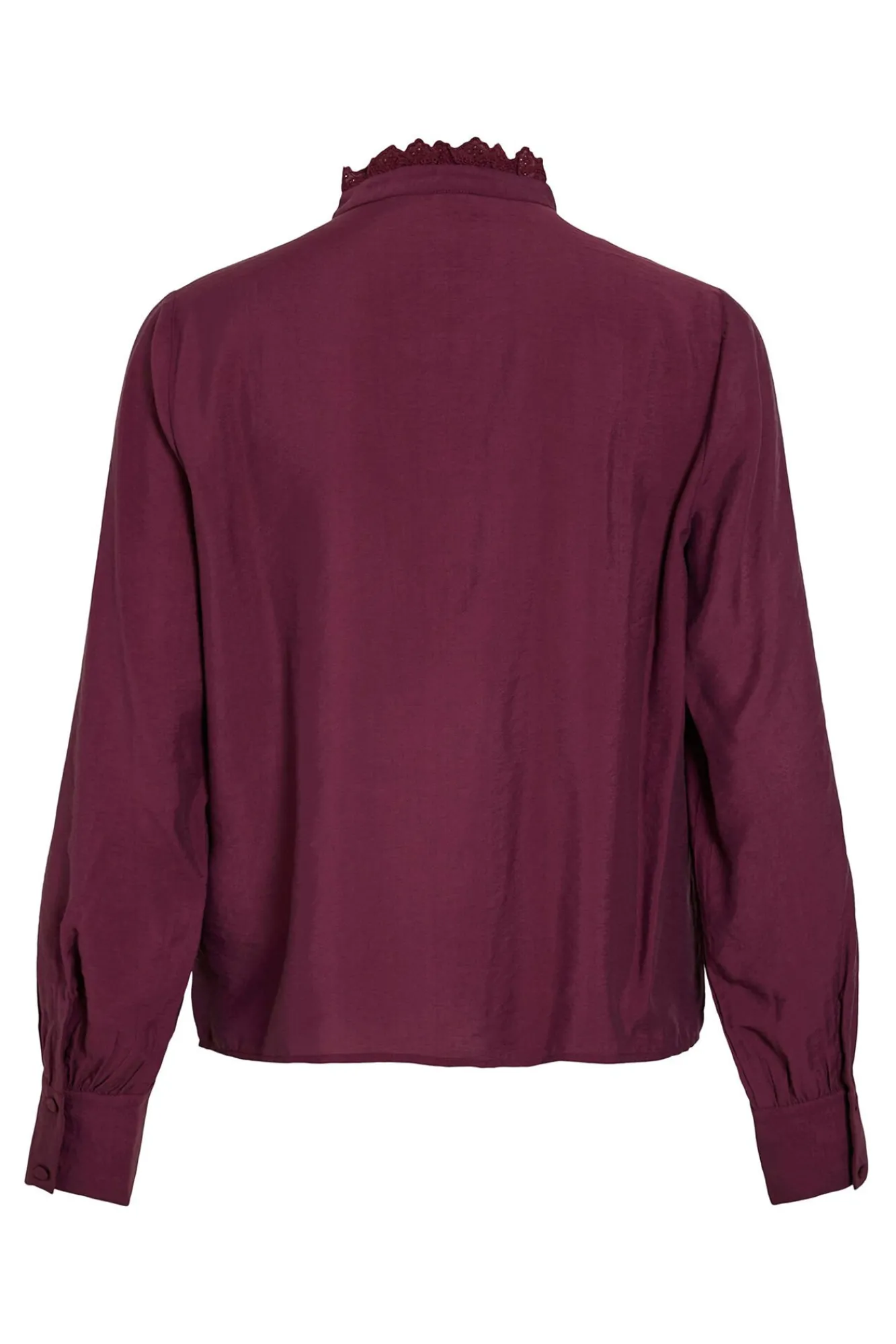 Mujer Vila Blusas>Blusa de manga larga con bordado inglés