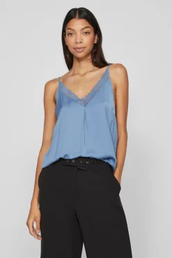 Mujer Vila Blusas>Blusa de tirantes ajustables fluida
