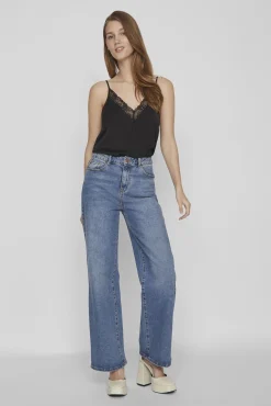 Mujer Vila Blusas>Blusa de tirantes ajustables fluida