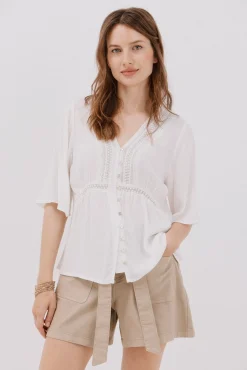 Mujer Cortefiel Blusas>Blusa encaje volantes