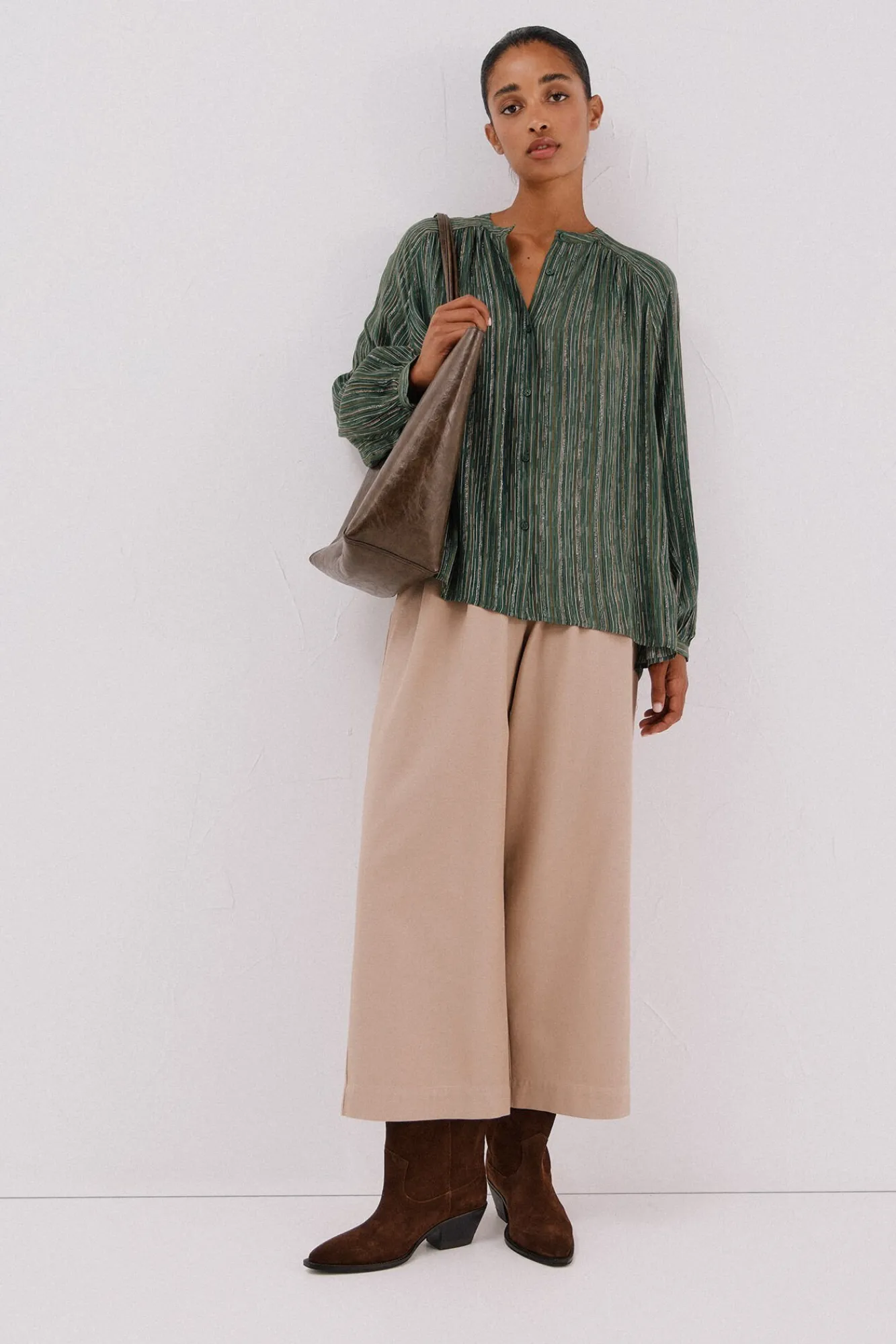 Mujer Cortefiel Blusas>Blusa estampada lurex