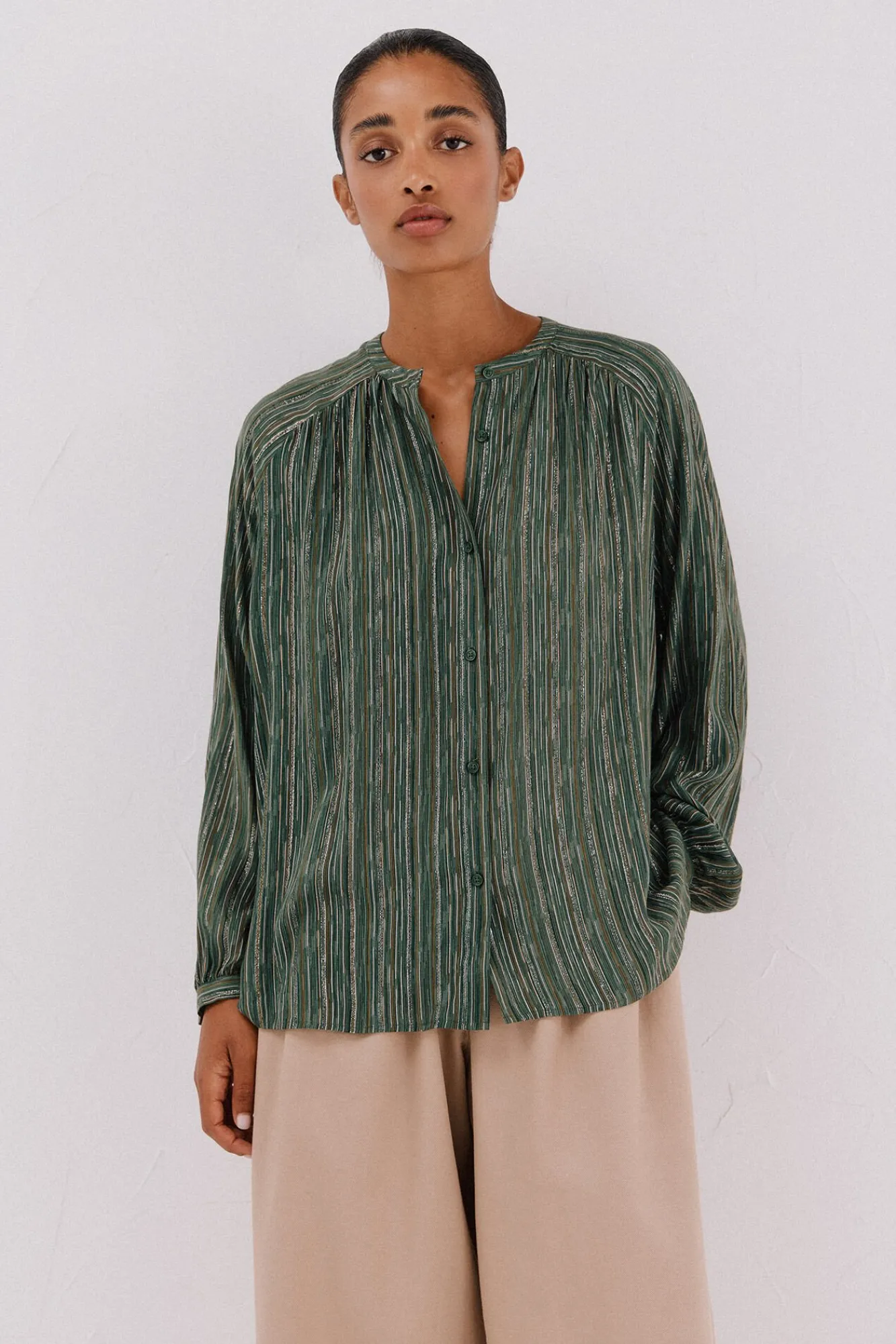 Mujer Cortefiel Blusas>Blusa estampada lurex