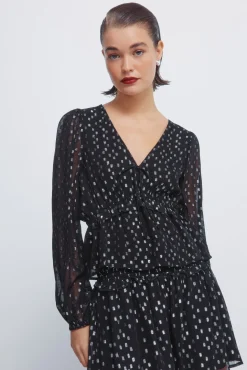 Mujer Springfield Blusas>Blusa lurex goma cintura