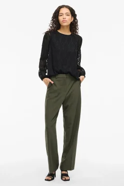 Mujer Vila Blusas>Blusa manga larga con cuello redondo