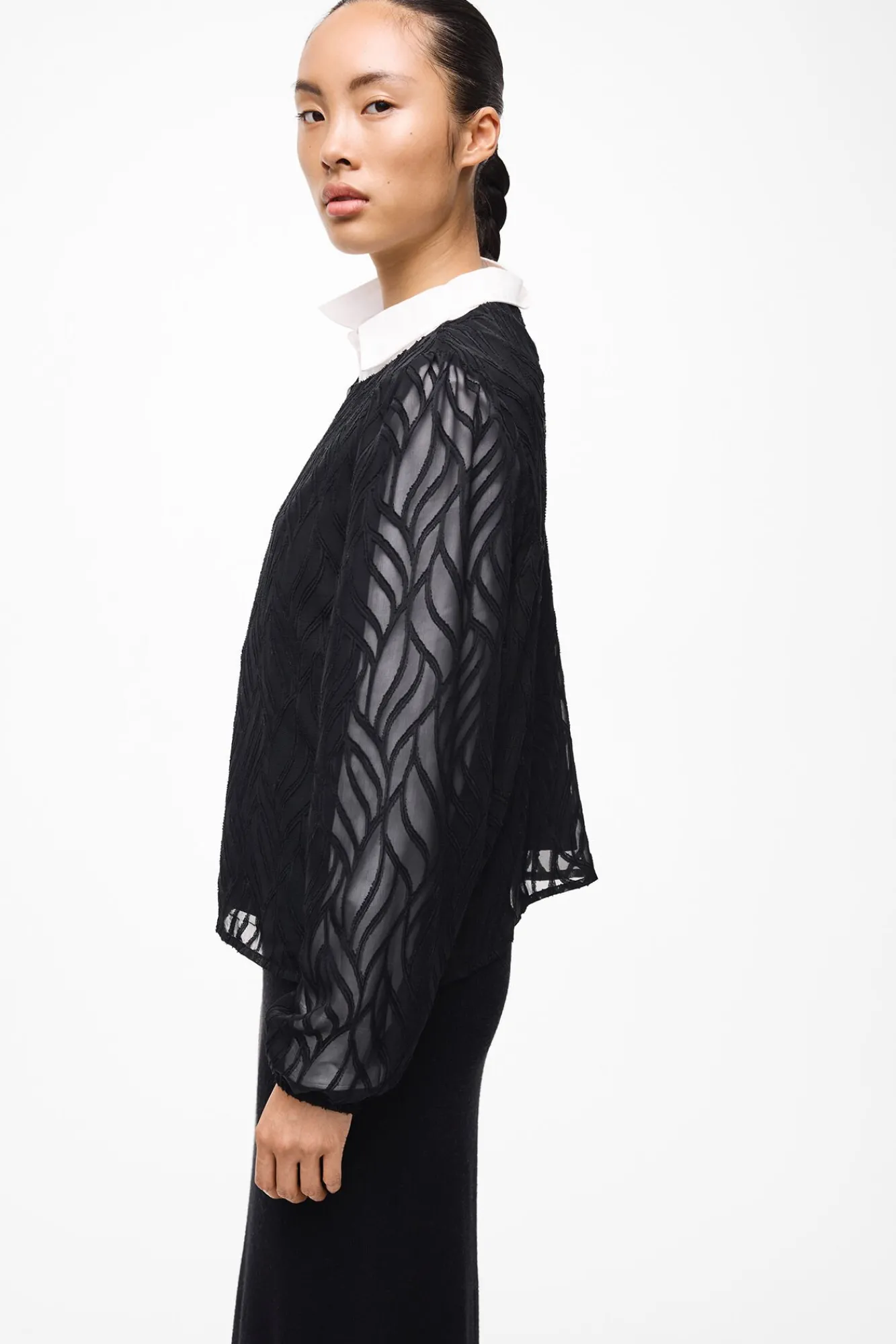 Mujer Vila Blusas>Blusa manga larga con cuello redondo