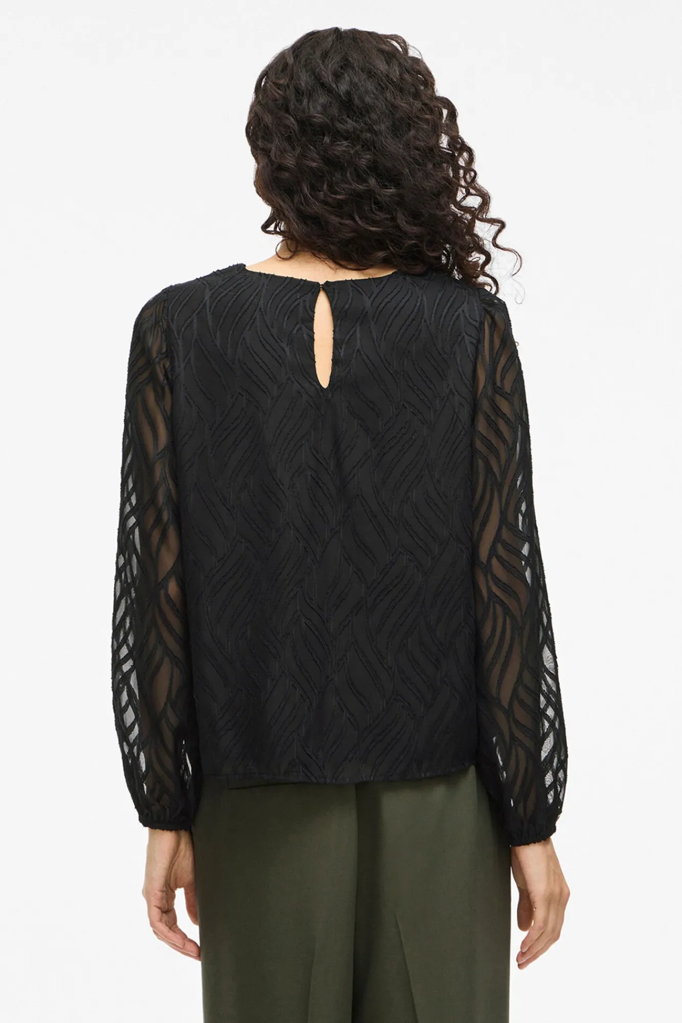 Mujer Vila Blusas>Blusa manga larga con cuello redondo