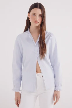 Mujer Springfield Blusas>Blusa Oxford cuello volante