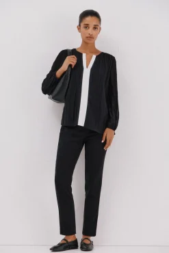 Mujer Cortefiel Blusas>Blusa plisada contraste