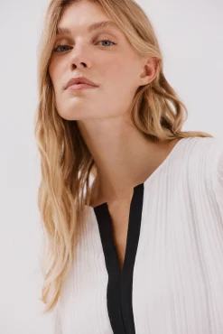 Mujer Cortefiel Blusas>Blusa plisada contraste