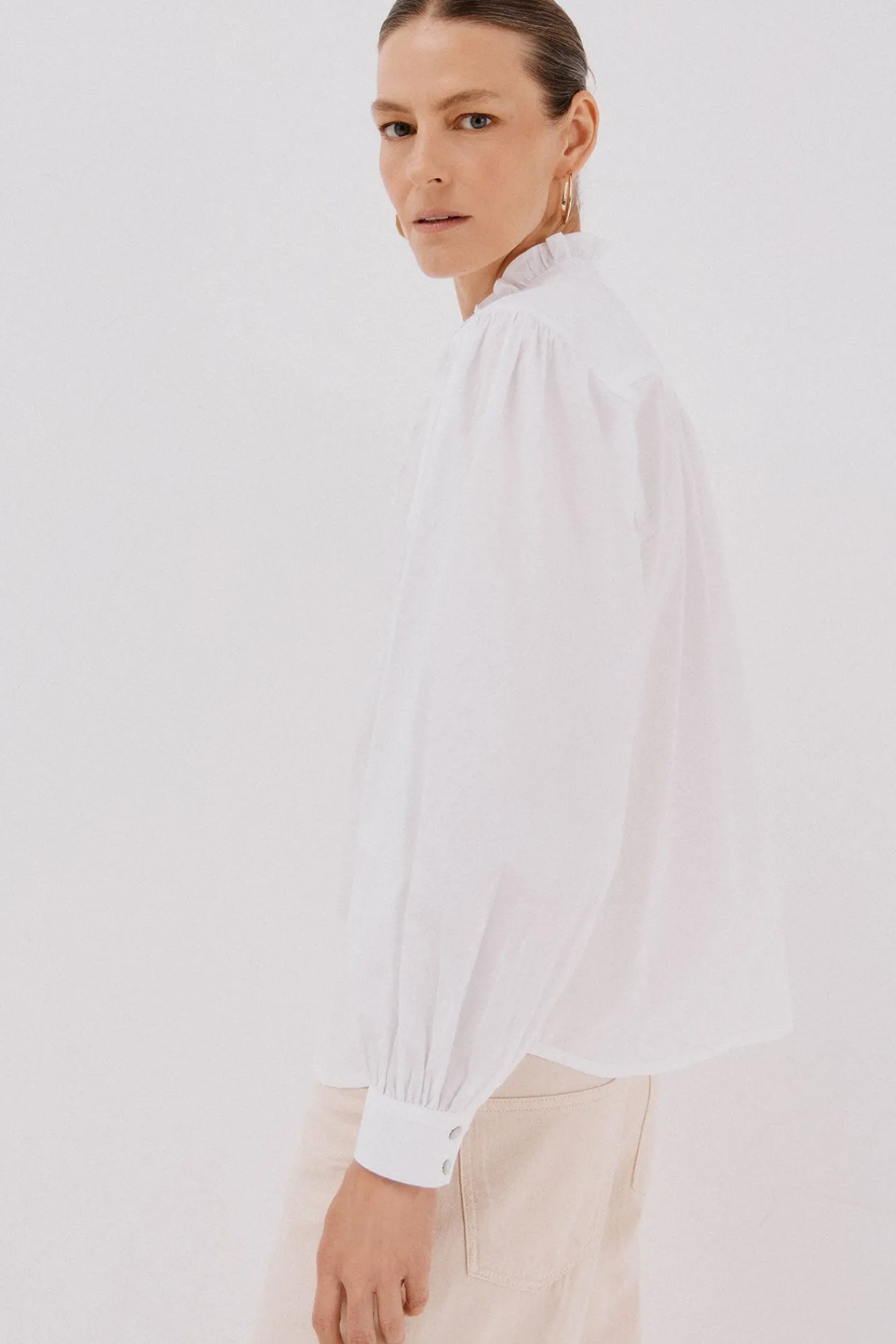 Mujer Cortefiel Blusas>Blusa rayas cuello volantes