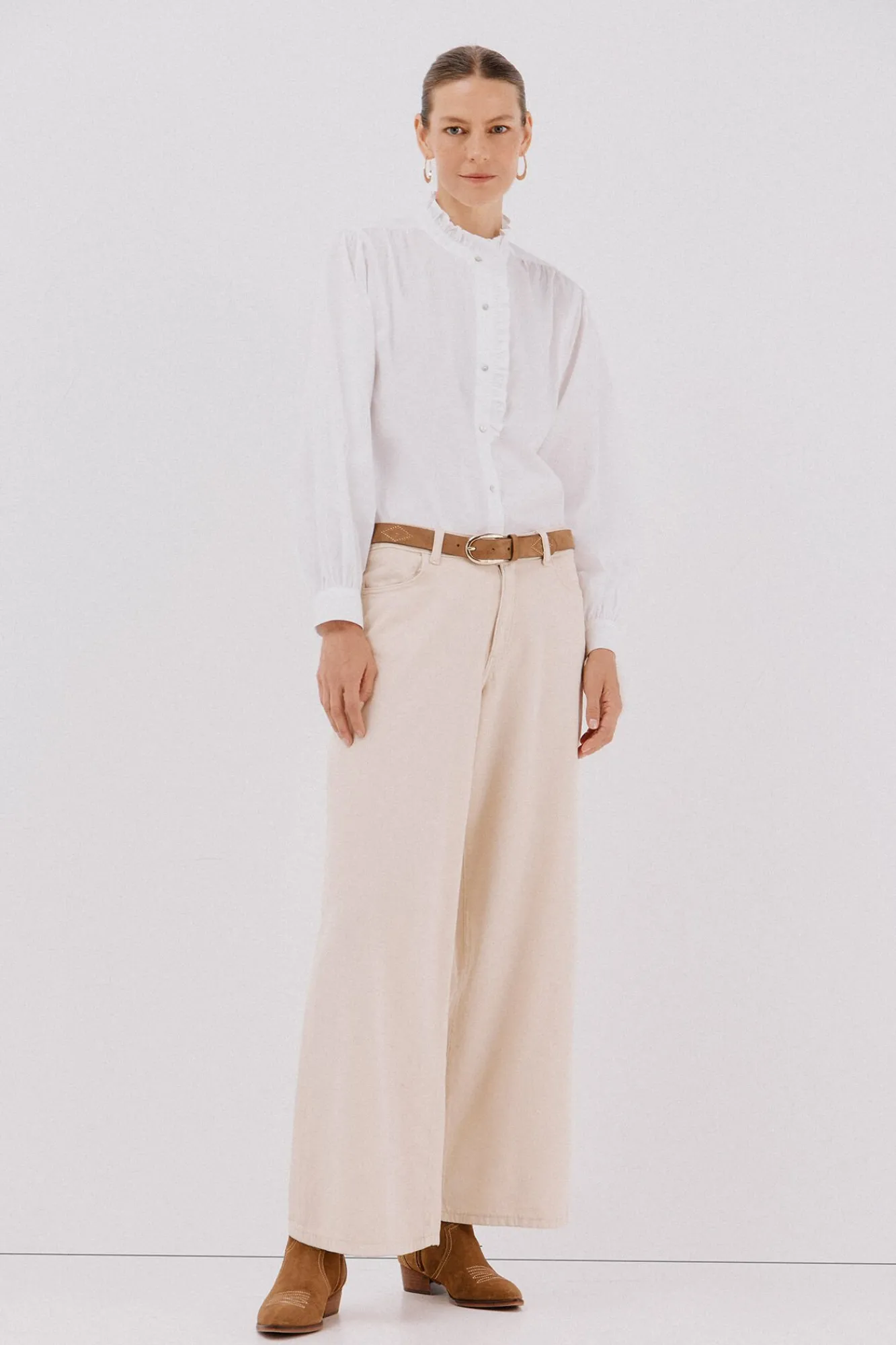 Mujer Cortefiel Blusas>Blusa rayas cuello volantes