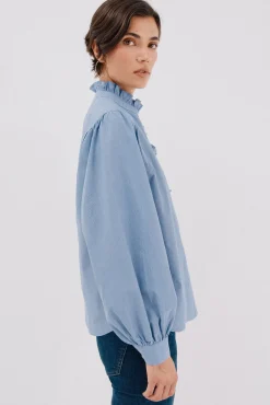 Mujer Cortefiel Blusas>Blusa rayas cuello volantes