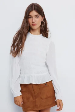 Mujer Springfield Blusas>Blusa romántica gomas