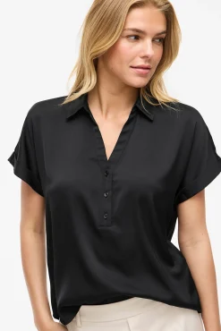 Mujer Vila Blusas>Blusa satinada de manga corta