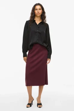 Mujer Vila Blusas>Blusa satinada de manga larga