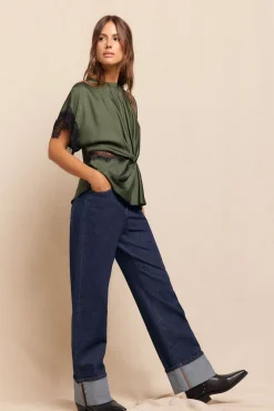 Mujer Slowlove Blusas>Blusa satinada encajes