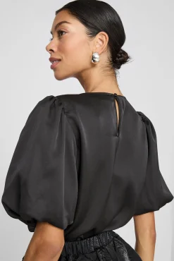 Mujer Vila Blusas>Blusa satinada manga globo