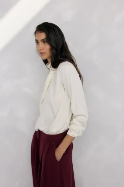 Mujer Pedro del Hierro Blusas>Blusa satén cuello subido
