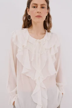 Mujer Cortefiel Blusas>Blusa volante delantero