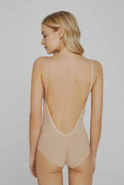 Mujer Ivette Bridal Ropa Interior>Body sin espalda con escote pronunciado en nude