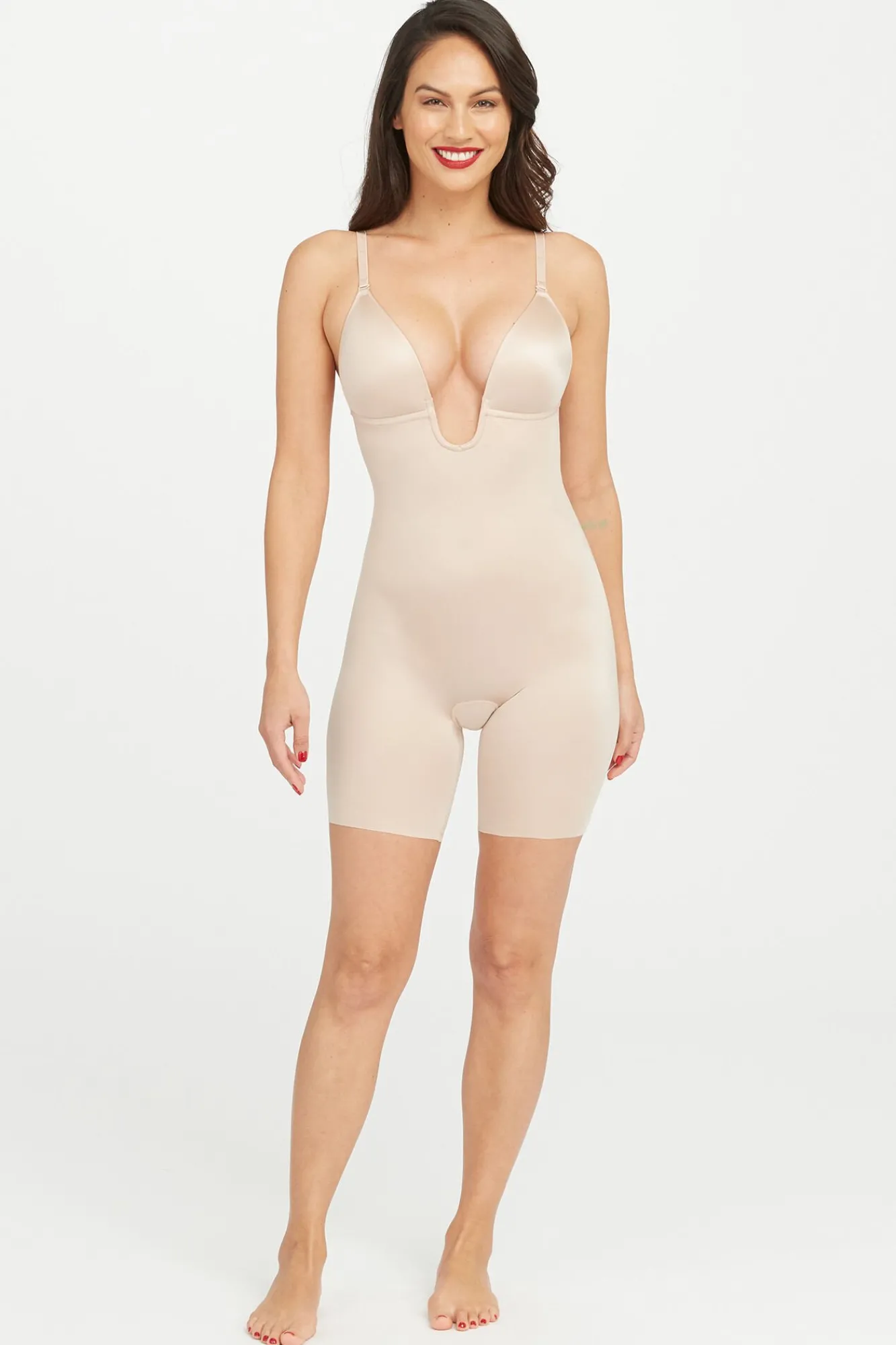 Mujer Spanx Ropa Interior>Body reductor escote U beige