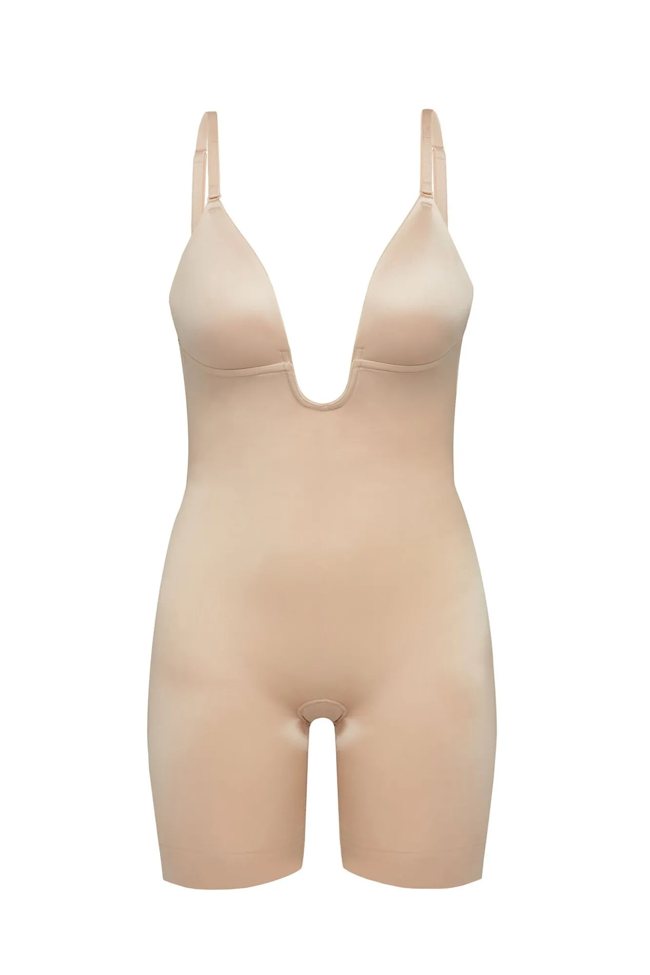 Mujer Spanx Ropa Interior>Body reductor escote U beige