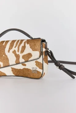 Mujer Pedro del Hierro Bolsos>Bolso bandolera marrón con estampado de vaca (piel)
