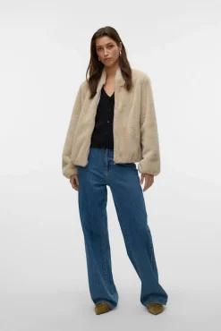 Mujer Vero Moda Chaquetas|Abrigos>Bomber efecto pelo