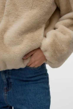 Mujer Vero Moda Chaquetas|Abrigos>Bomber efecto pelo