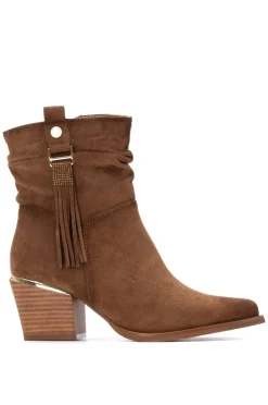 Mujer XTI Botas>Botin Antelina Flecos