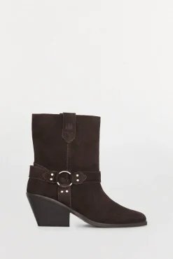 Mujer Pedro del Hierro Tacones|Calzado Piel>Botines de piel cowboy con aro y tachuelas