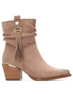 Mujer XTI Tacones|Botines>Botín cowboy flecos