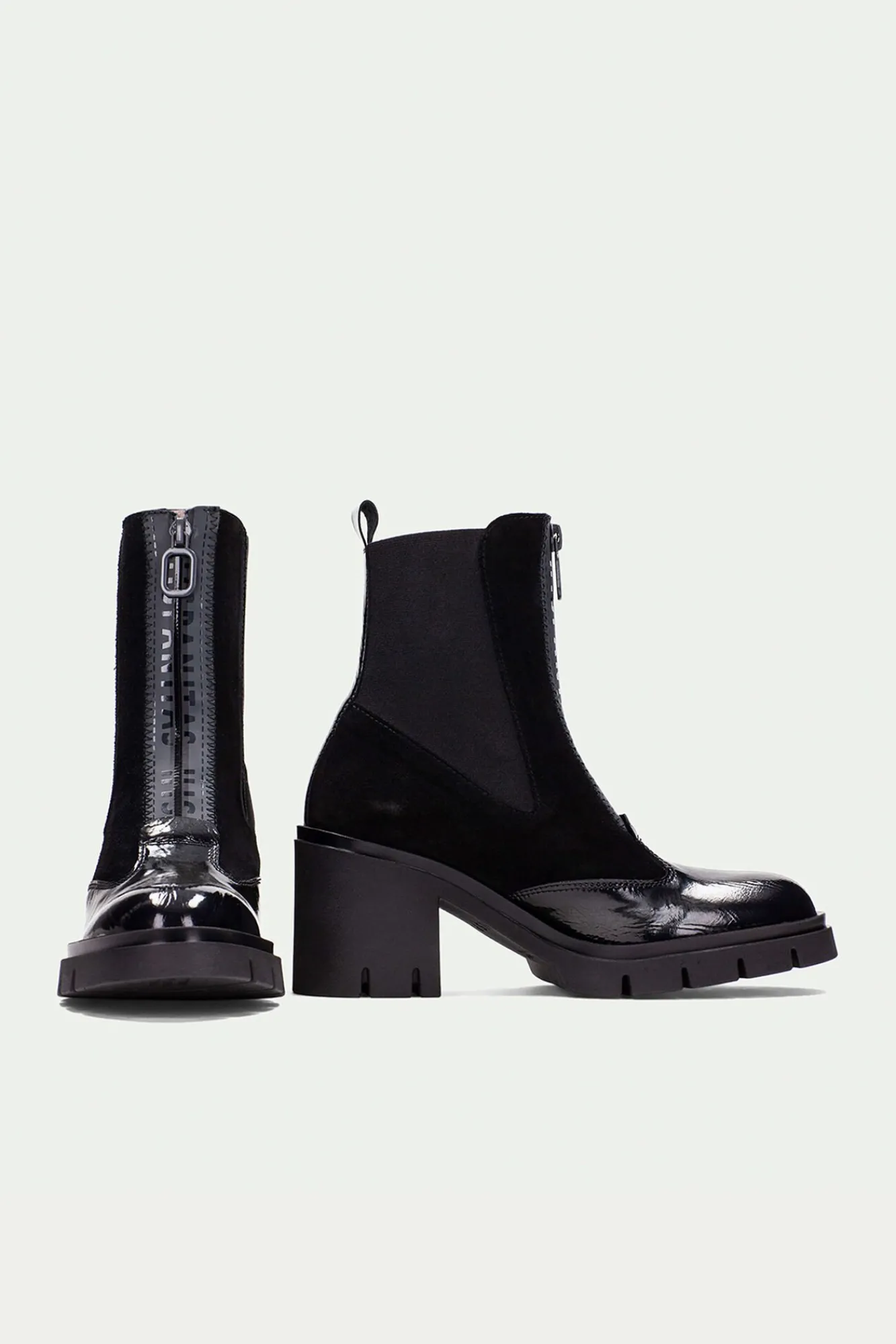 Mujer Hispanitas Tacones|Calzado Piel>Botín cremallera central piso track ZURICH