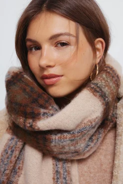 Mujer Springfield Bufandas>Bufanda cuadros marrones