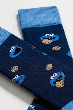 Mujer Besocks Calcetines>Calcetines altos de algodón orgánico color marino